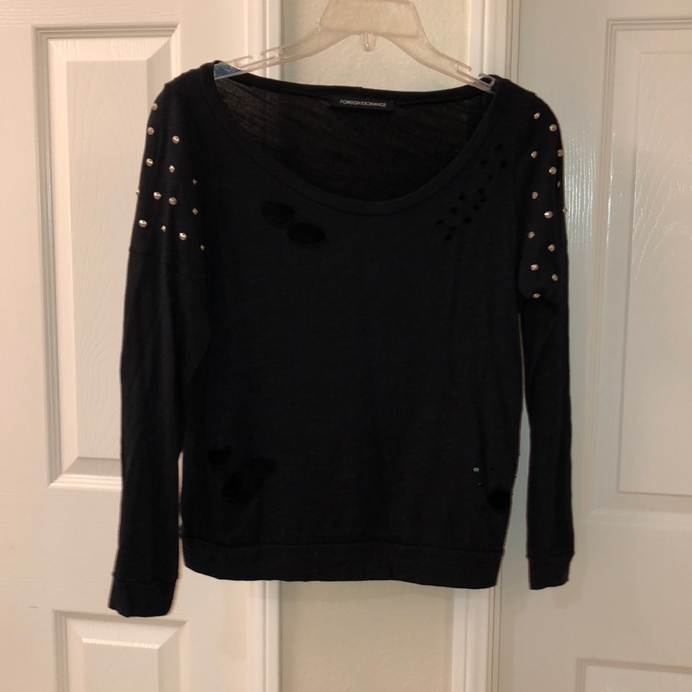 Foreign Exchange Studded Black Long Sleeve